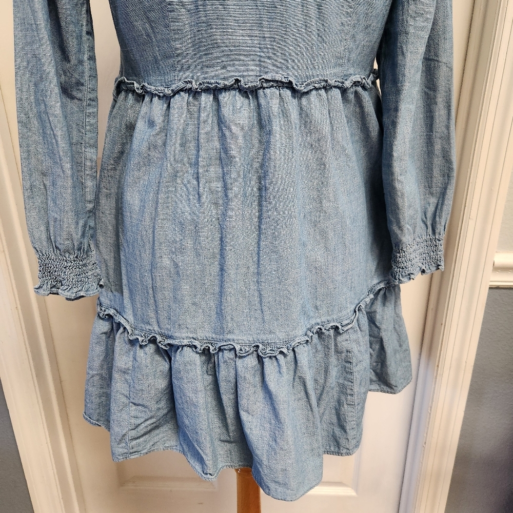 J. Crew Blue Long Sleeve Dress - Picture 10 of 14
